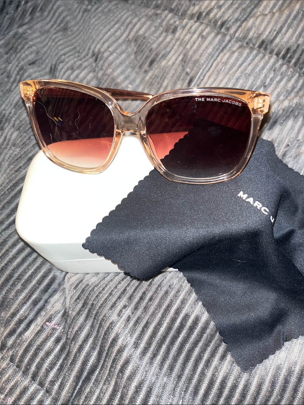 Marc Jacobs Pink Gradient Rose-Gold Frame Sunglasses